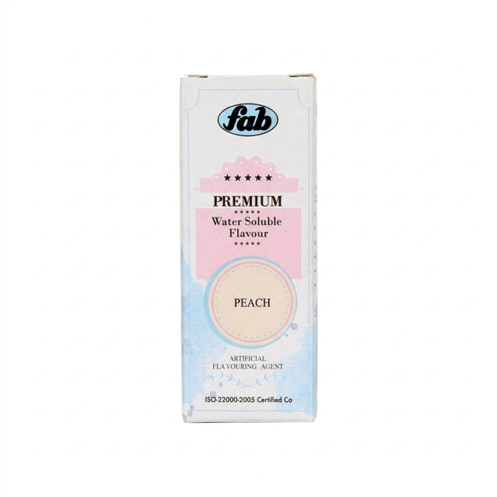 Fab Peach Water Soluble Flavour | Premium Food Essence for Beverages & Baking