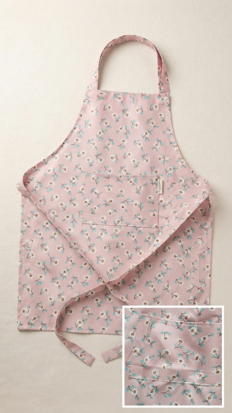 Pink Floral Kitchen Apron
