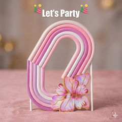 Pink Ombre Rainbow Arc Cake Topper