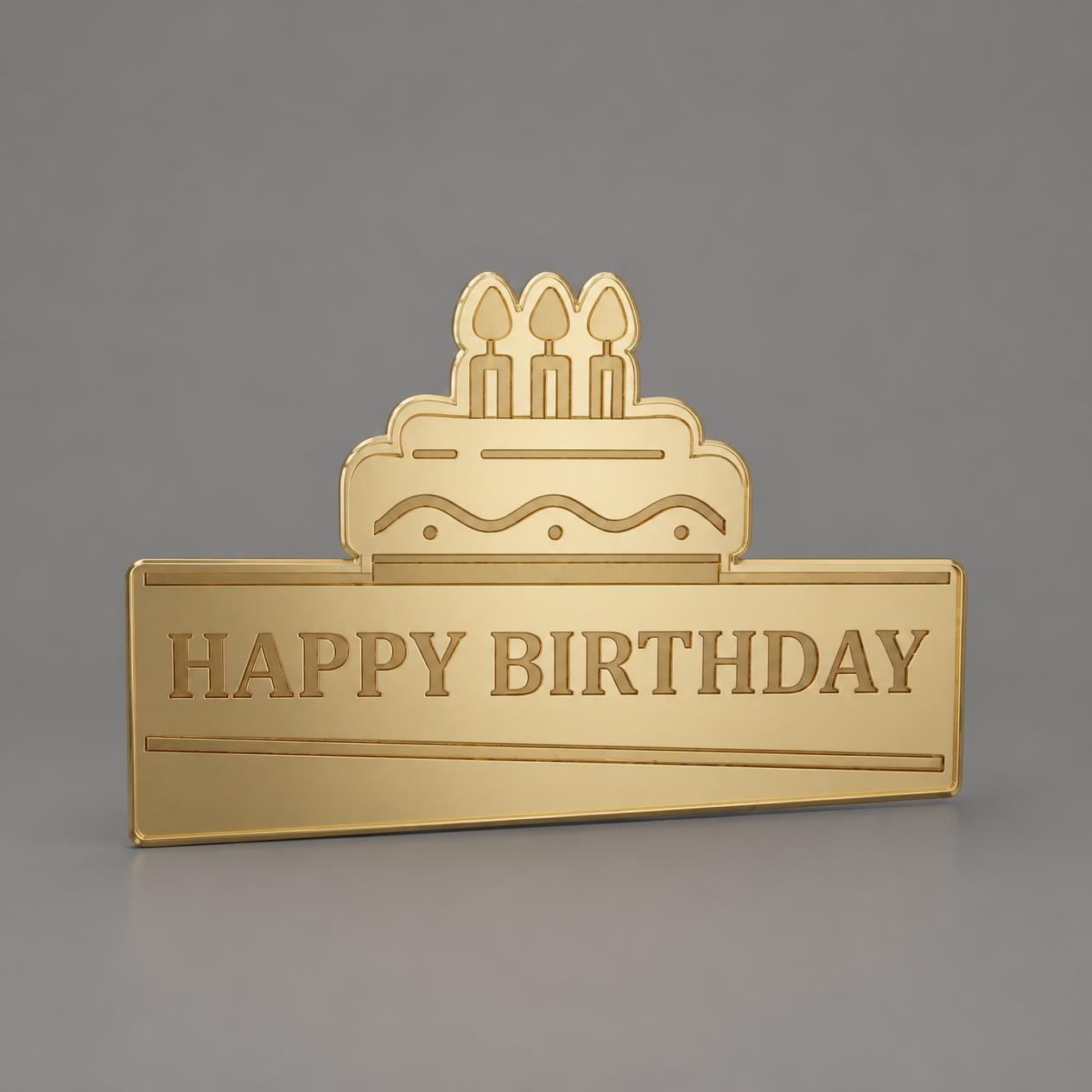 Birthday Cake Icon Acrylic Cake Topper