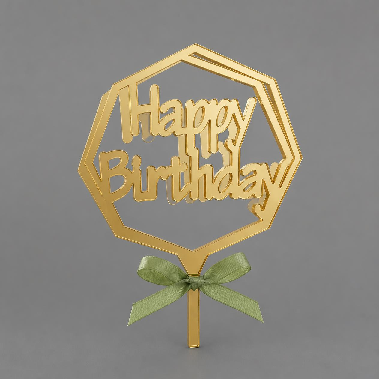 Hexagon Acrylic Cake Topper