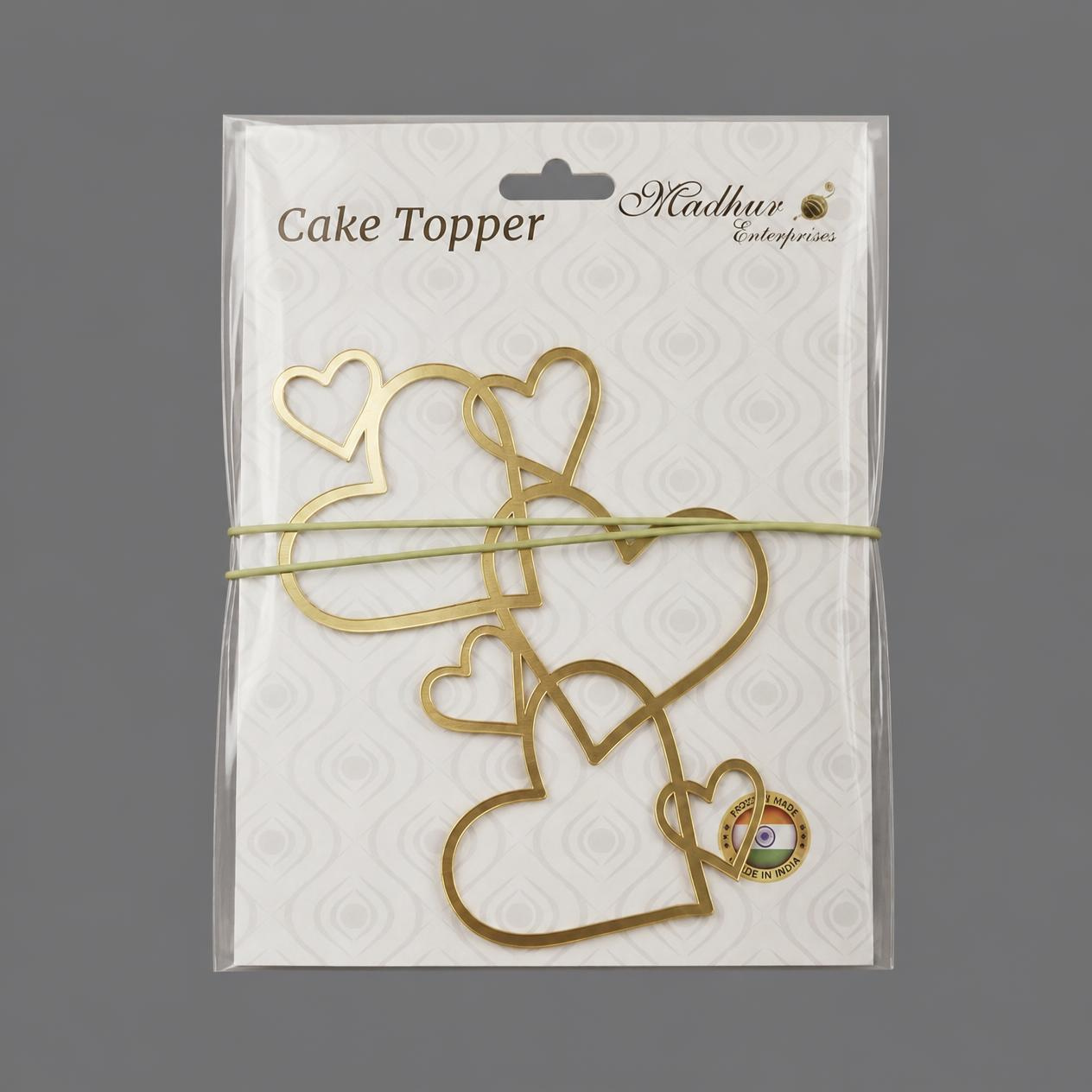 Interlocking Hearts Acrylic Cake Topper