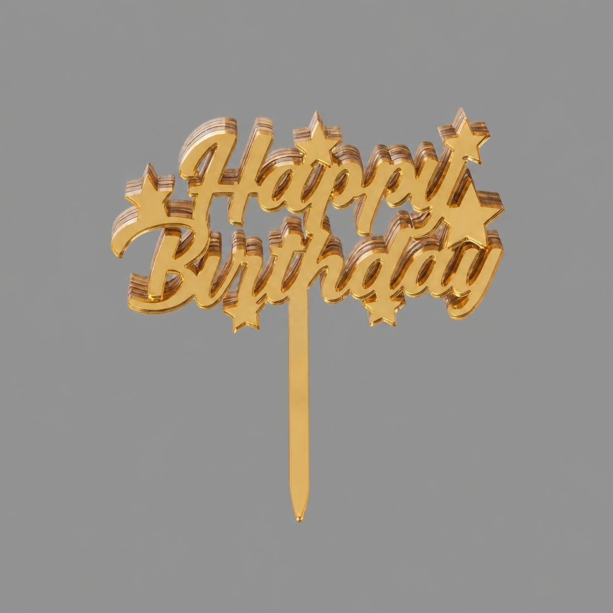 Layered Star Acrylic Cake Topper