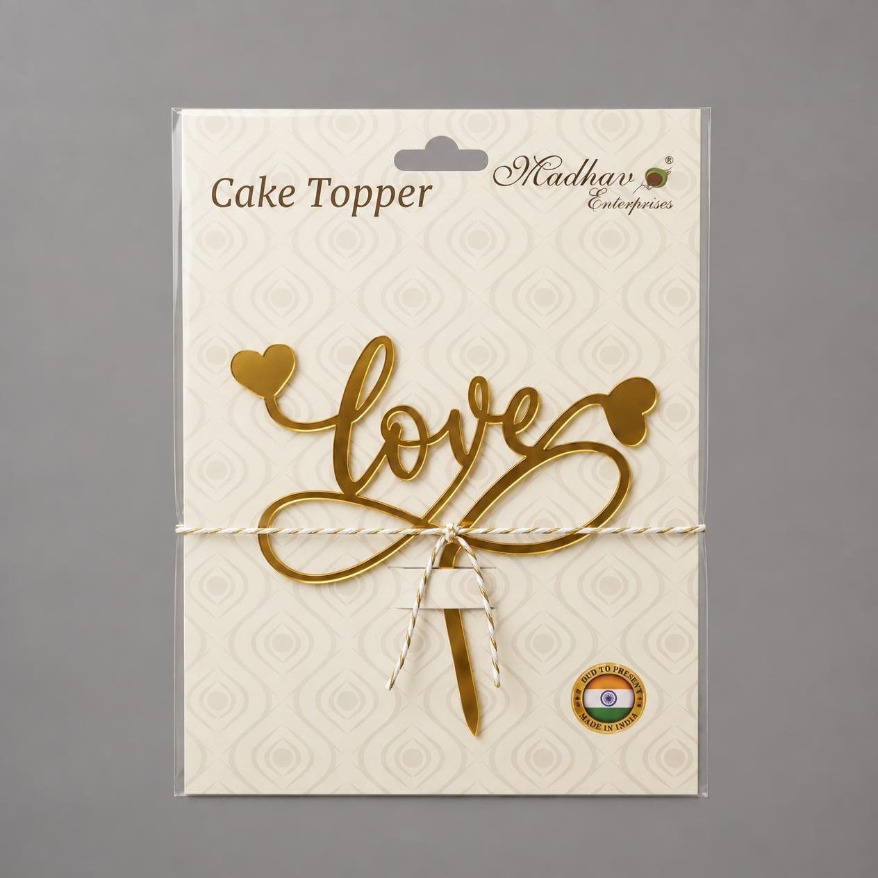 Love Script Acrylic Cake Topper