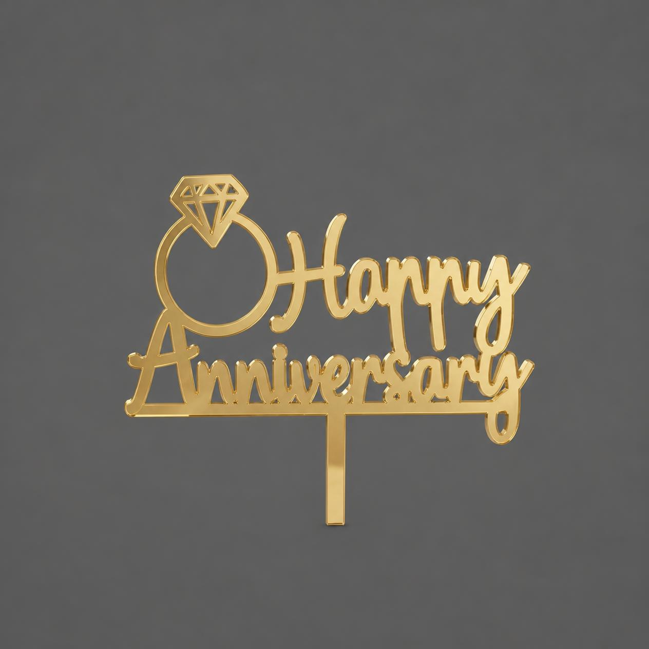 Diamond Ring Acrylic Cake Topper