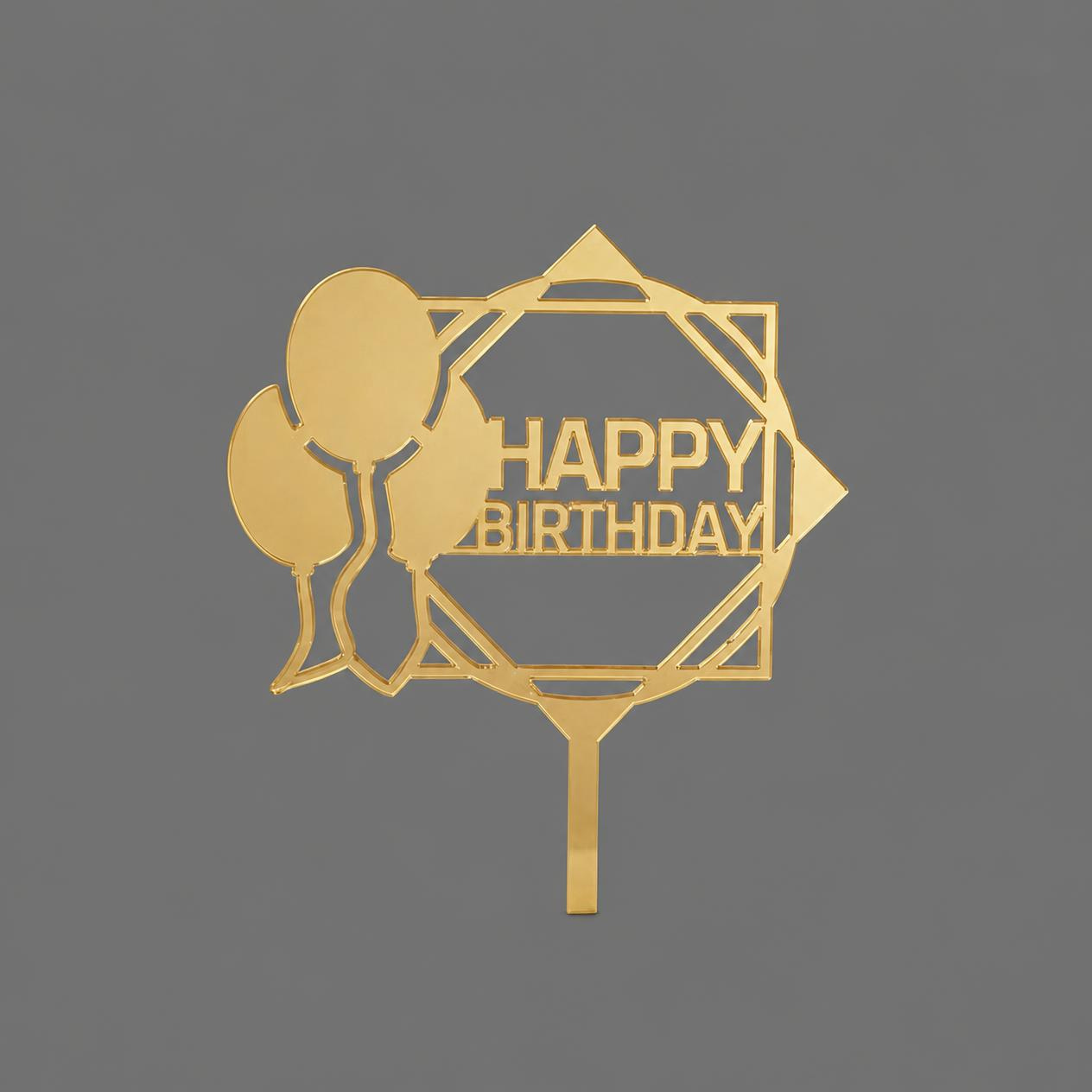 Geometric Balloon Acrylic Cake Topper