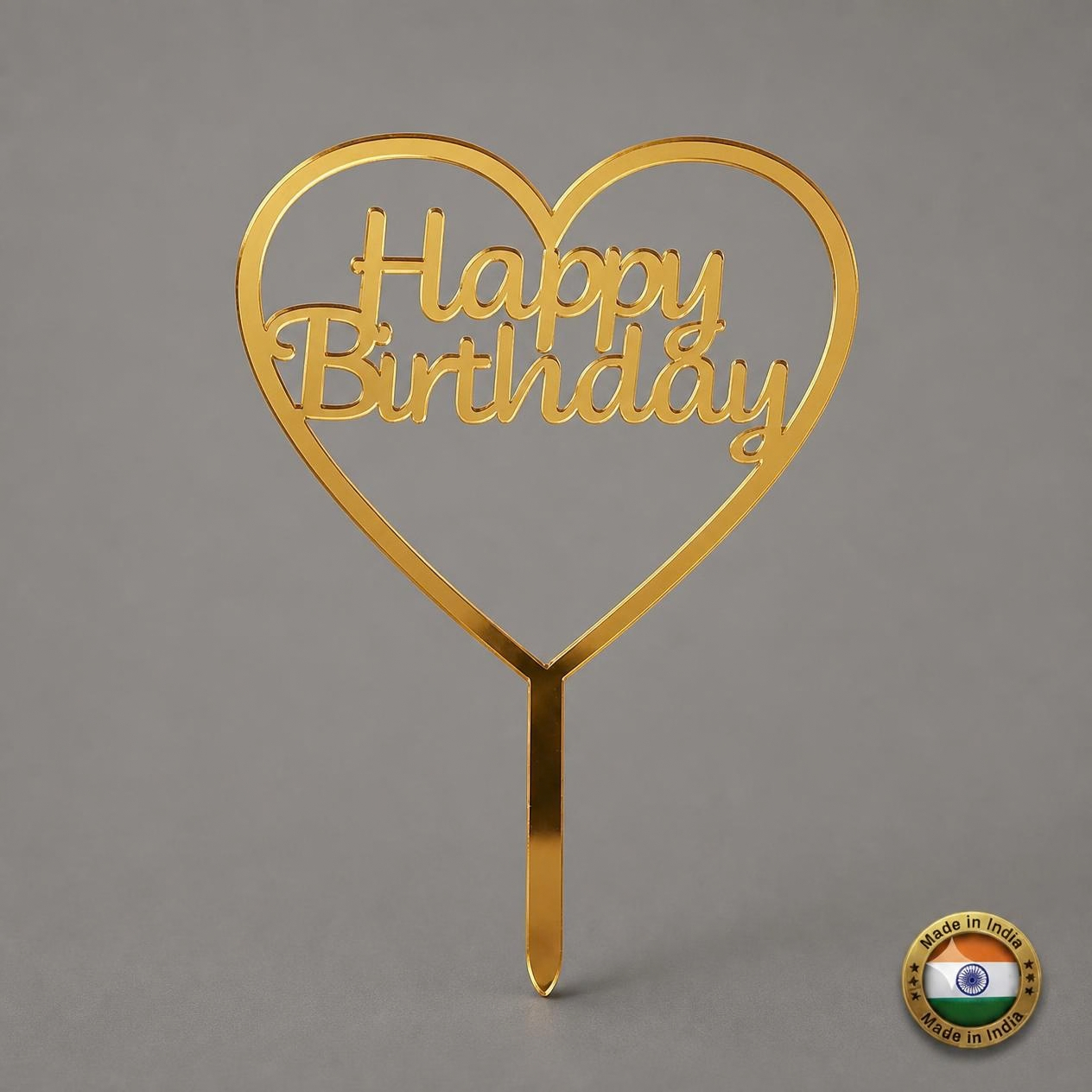 Modern Happy Birthday Acrylic Cake Topper