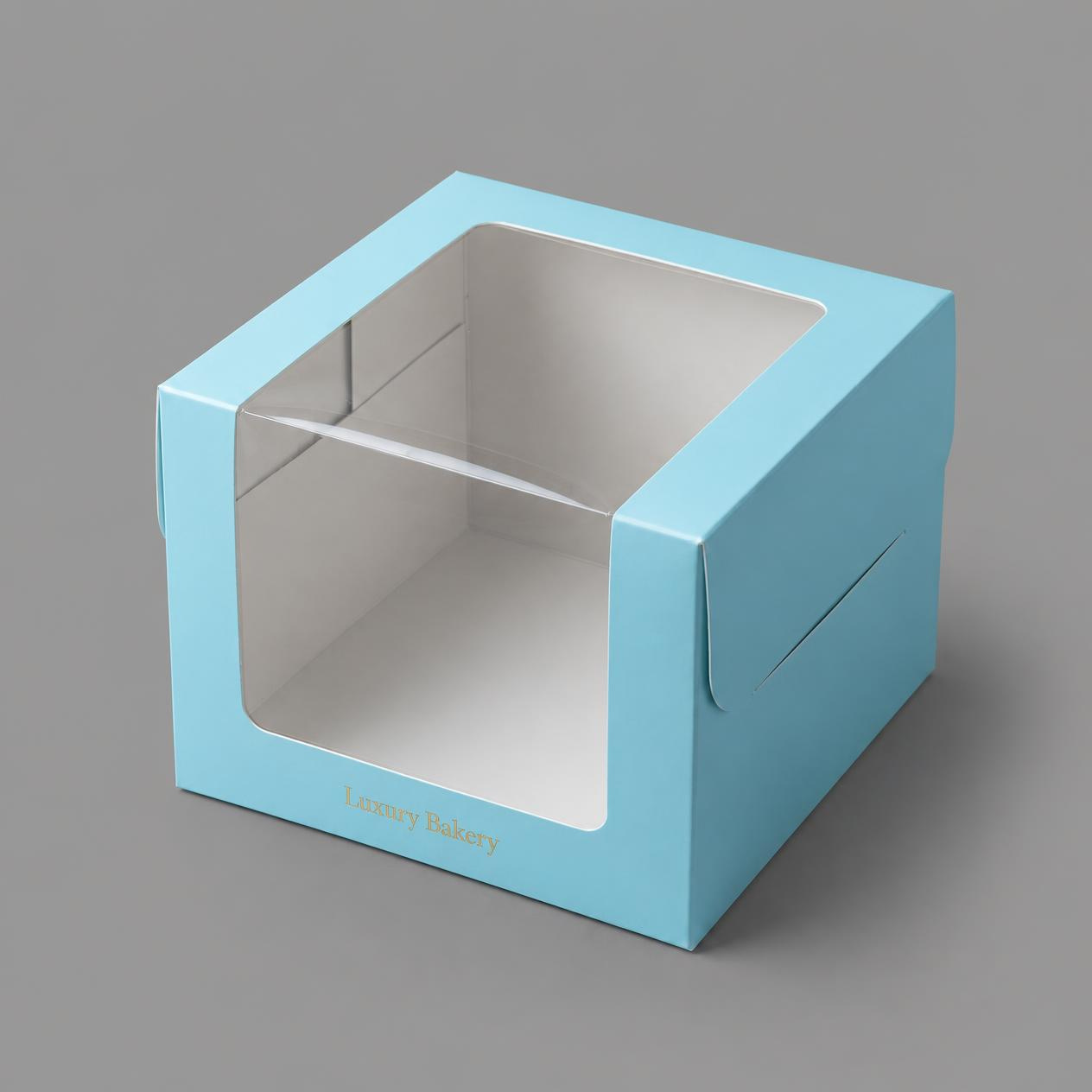Premium Cake Box with Window – 8 × 8 × 8 Inch (Set of 12)