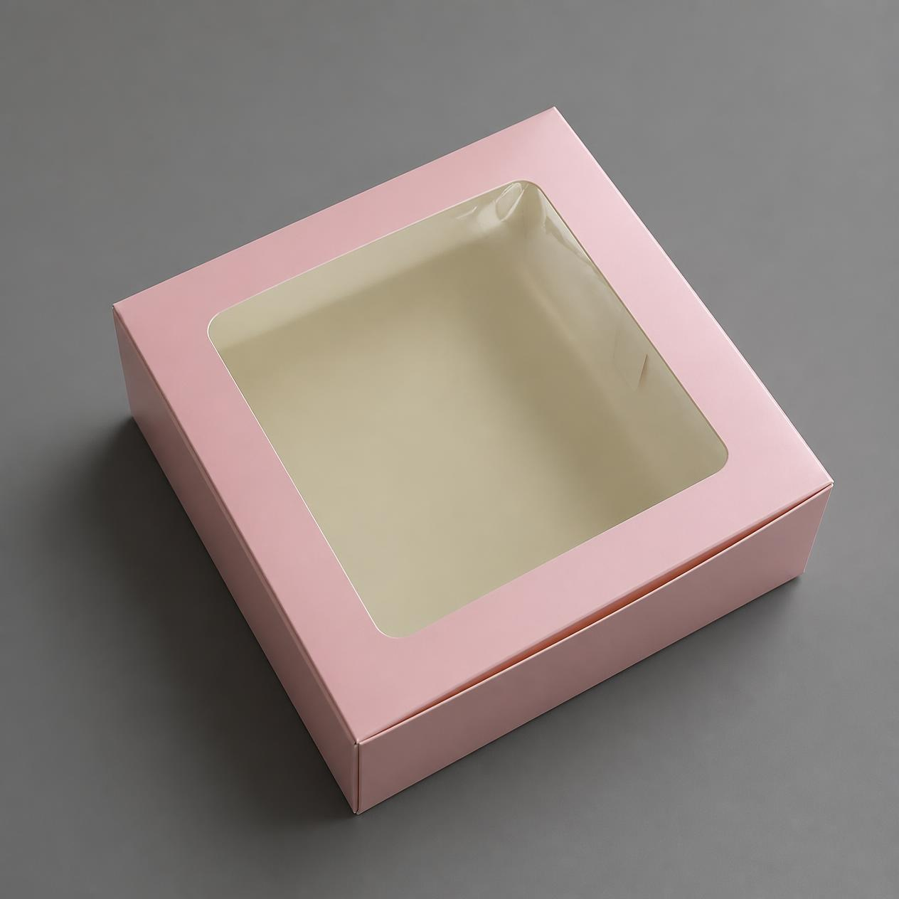 Premium Window Cake Box 7 × 7 × 4 Inch – Pack of 12