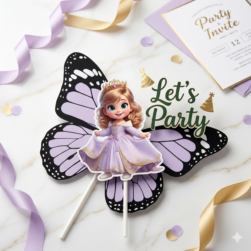 Princess Butterfly Fairy Cake Topper