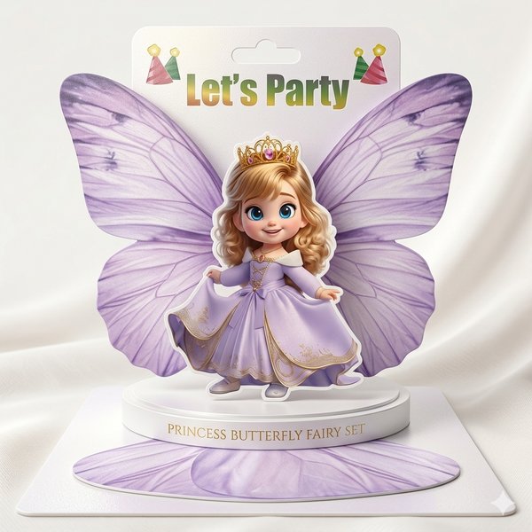 Purple Princess Butterfly Cake Topper