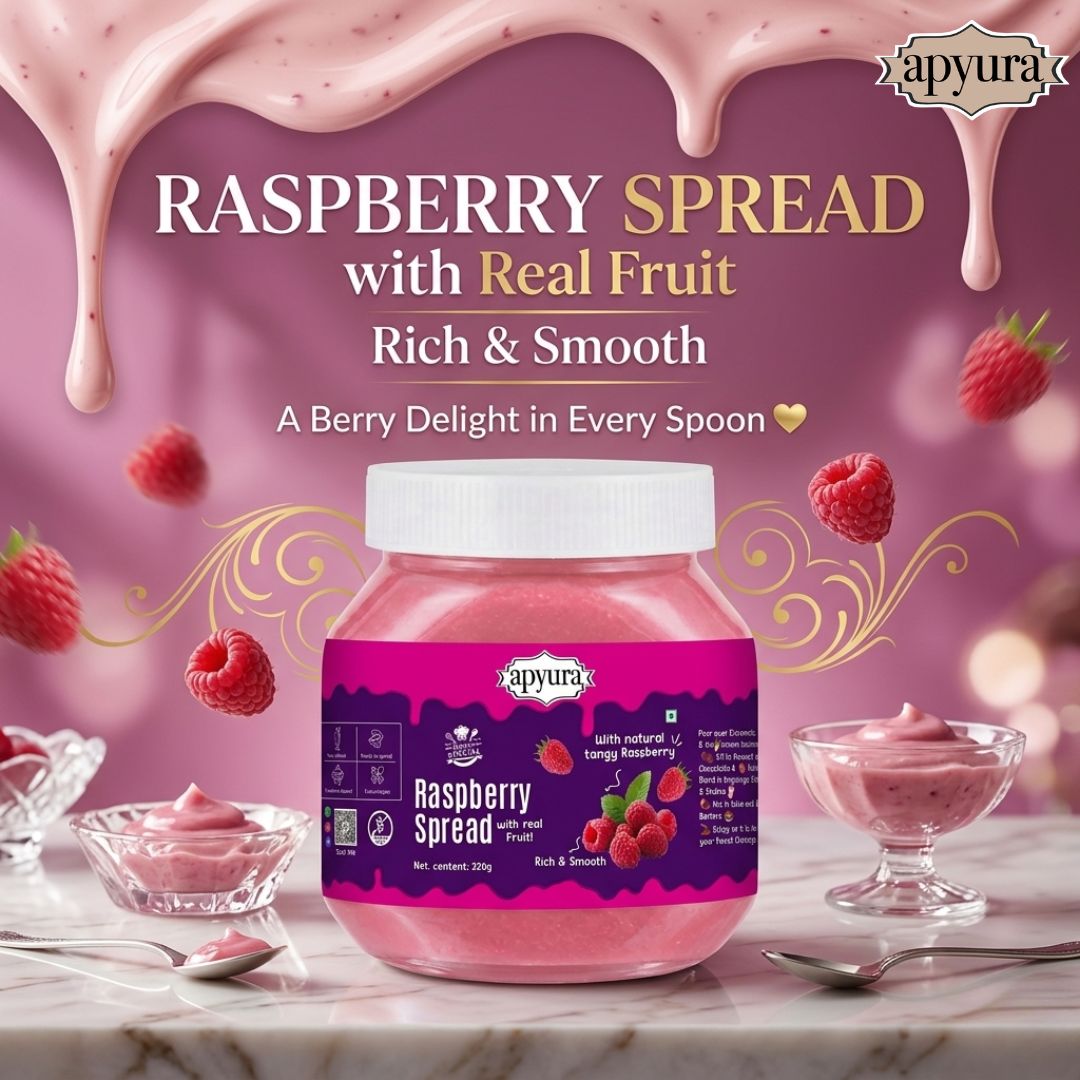 Apyura Raspberry Spread & Filling –| Tangy & Sweet Berry Flavour for Cakes, Desserts & Beverages