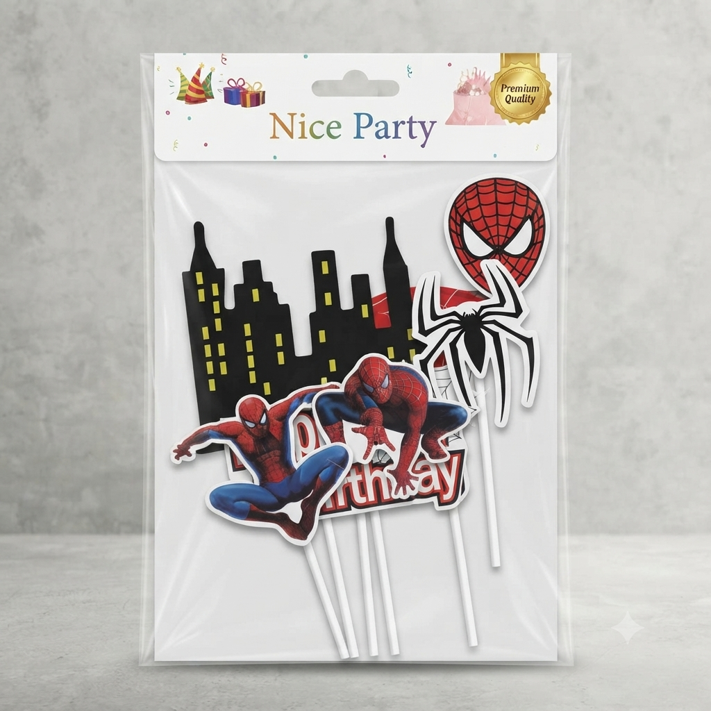 Spider-Man Birthday Cake Topper Set