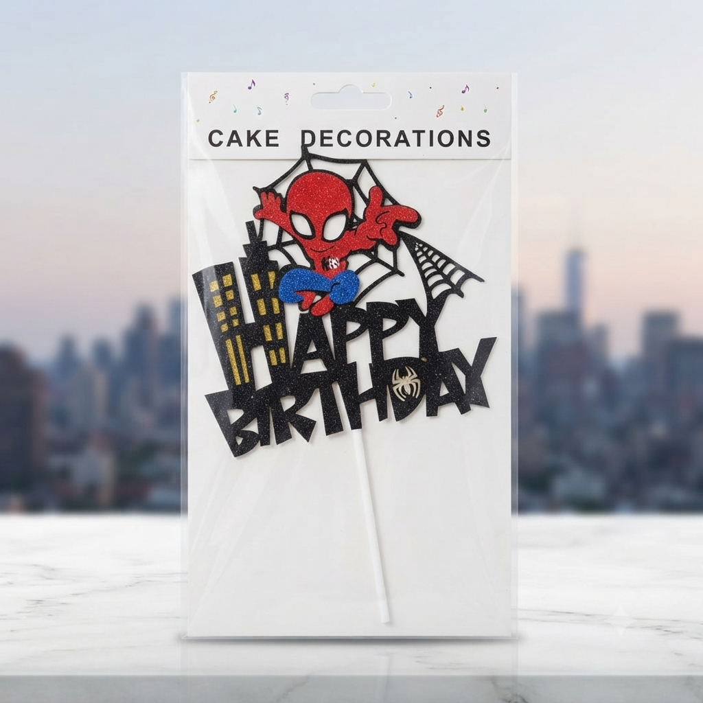 Spider-Man Happy Birthday Cake Topper
