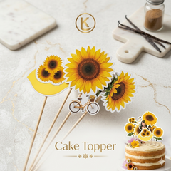 Sunflower Garden Cake Topper Set