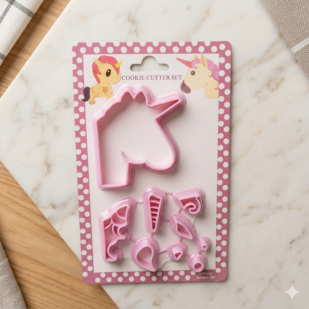 Unicorn Plastic Cookie Cutter Set