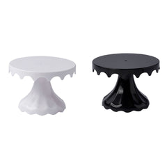 Small Black Cake Stand | Premium Plastic Dessert Display Stand | Round Cake Base for Baking & Party Decoration