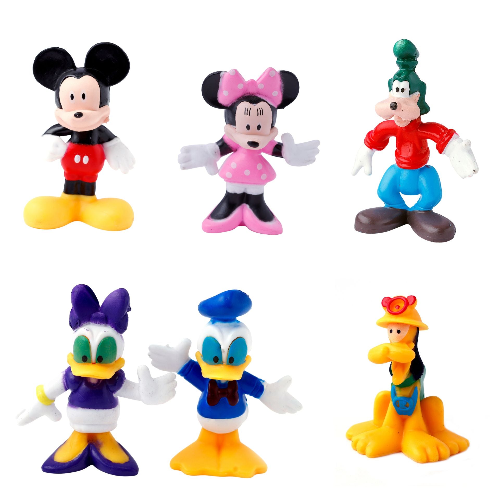 Disney Micky Mouse Cartoon Character Mini Figurines Set – Kids Toy Cake Toppers (Set of 6)