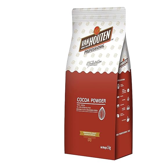 Van Houten Cocoa Powder || 1kg - Medium Brown || Original Dutch Processed - Unsweetened || 100% Cocoa Beans ||