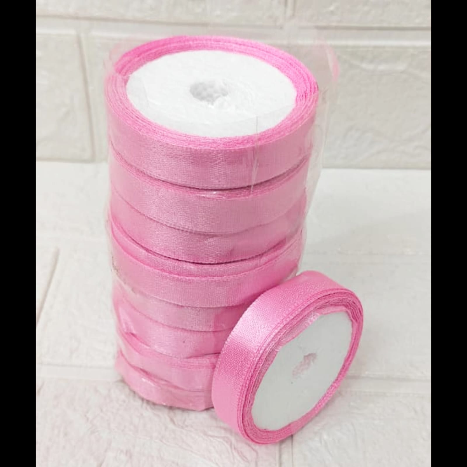 Premium Pink Satin Ribbon Roll for Gift Wrapping, Cake Packaging & Decoration