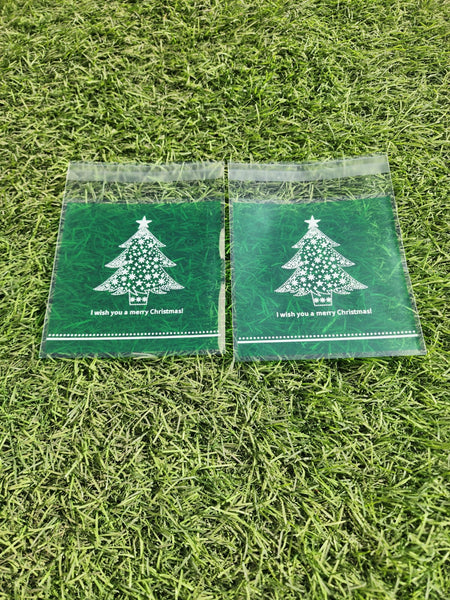 CHRISTMAS LOAF BAGS WITH ATTACHED DRAWSTRINGS (1 PACK = 100 BAGS) STYLE - 4