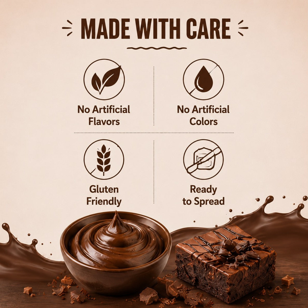 Apyura Caramel Brownie Spread & Filling – | Rich Chocolate & Buttery Caramel Flavour for Cakes, Desserts & Beverages