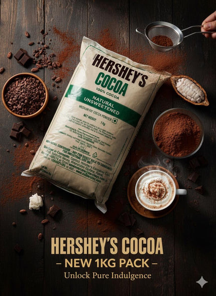 Hershey's Natural Unsweetened Cocoa Powder (Medium Fat) – 1kg | 100% Pure Cocoa for Baking & Beverages