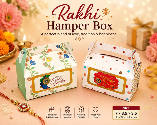 Premium Rakhi Hamper Gift Box with Handle (10 pcs)