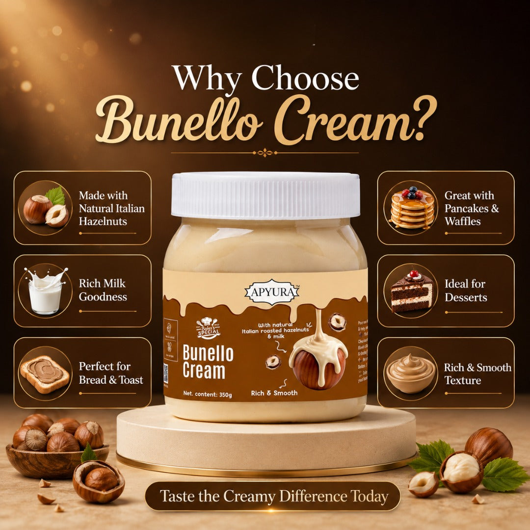 Apyura Bunello Cream Hazelnut Spread with Italian Roasted Hazelnuts & Milk