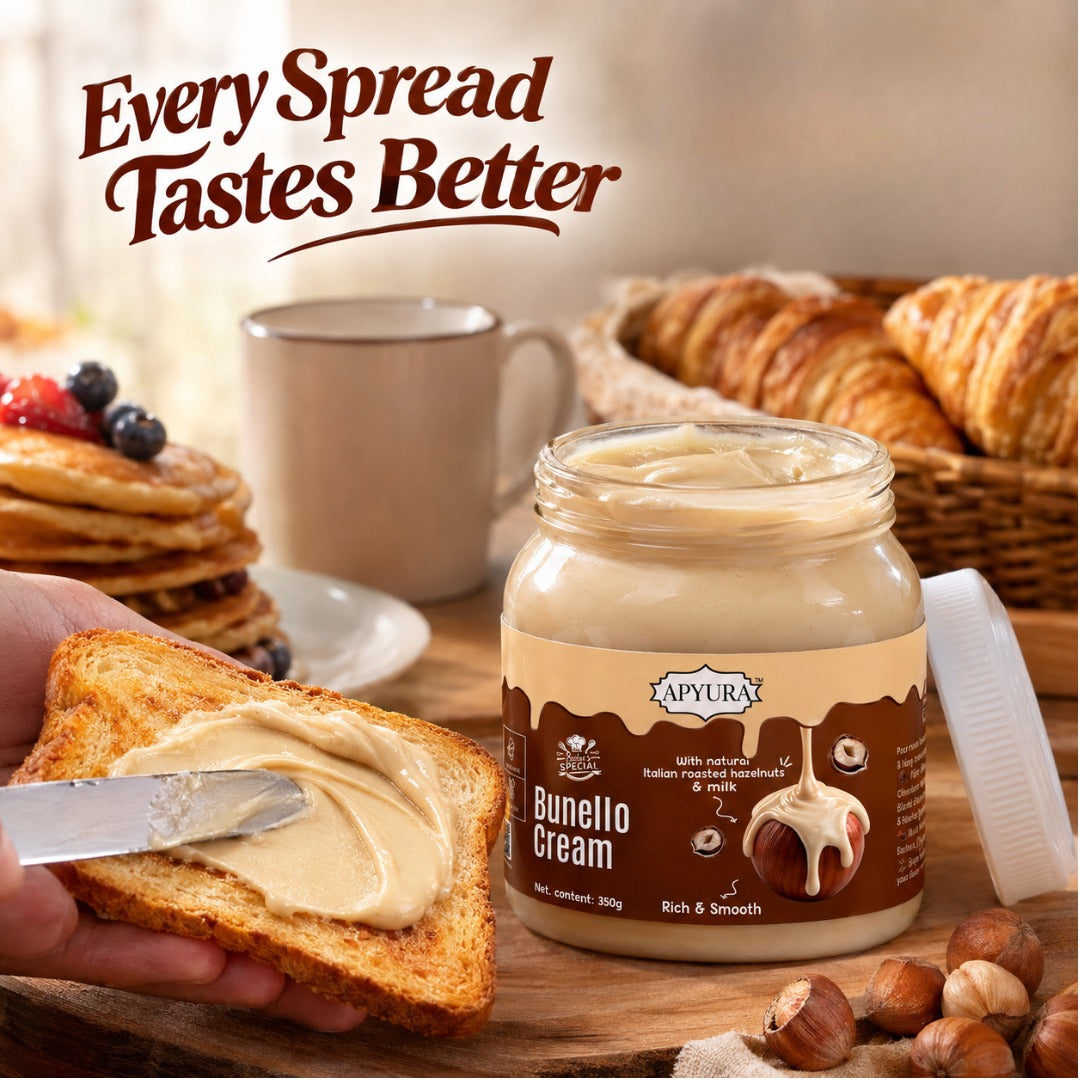 Apyura Bunello Cream Hazelnut Spread with Italian Roasted Hazelnuts & Milk