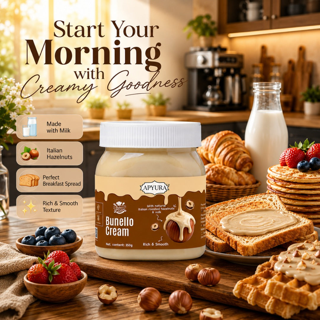 Apyura Bunello Cream Hazelnut Spread with Italian Roasted Hazelnuts & Milk