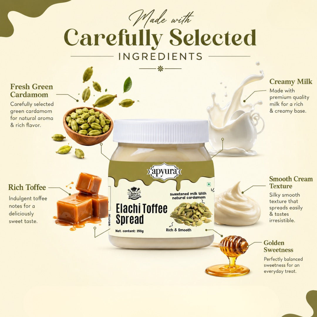 Apyura Elachi Toffee Spread – Rich & Smooth Cardamom Milk Spread