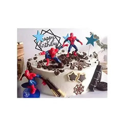 Ultimate Spider Man Birthday Cake Decorating Topper ,  Superhero Toy , 7 Figure Spiderman Set Birthday Party Cupcakes