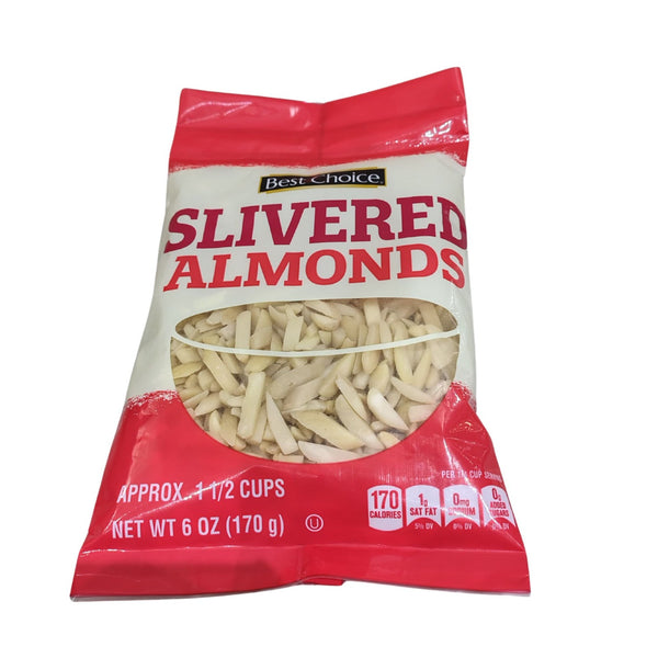 Blanched Silvered California Almonds, 170g