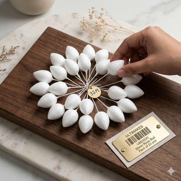 White Rose Bud Pick 32mm