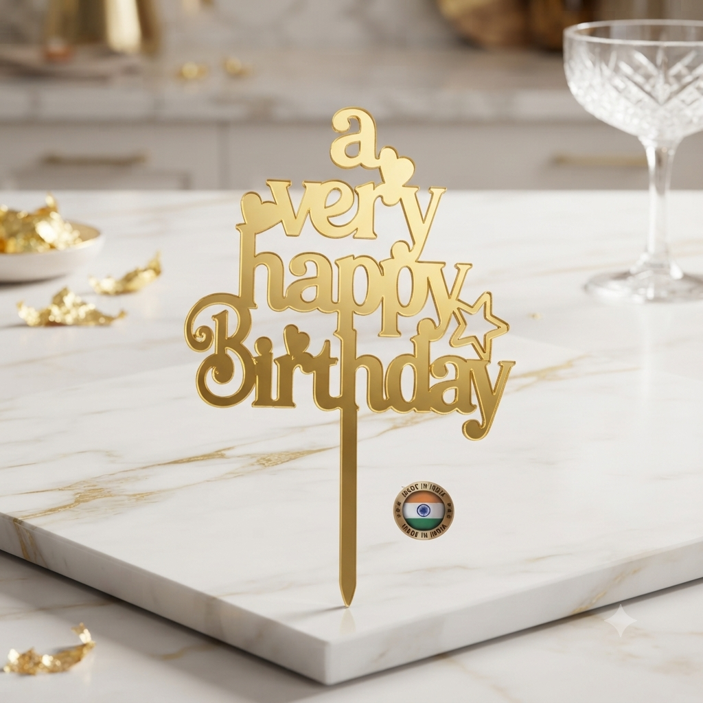 A Very Happy Acrylic Cake Topper