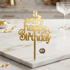 A Very Happy Acrylic Cake Topper