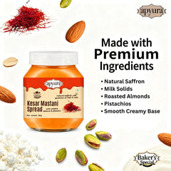 Kesar Apyura Kesar Mastani Spread & Filling –| Royal Saffron Milkshake Flavour for Cakes, Desserts & Beverages