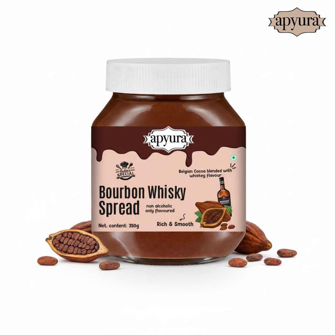 Apyura Bourbon Whiskey Flavour Spread & Filling –| Rich Smoky Dessert Flavour for Cakes, Desserts & Beverages (Non-Alcoholic)