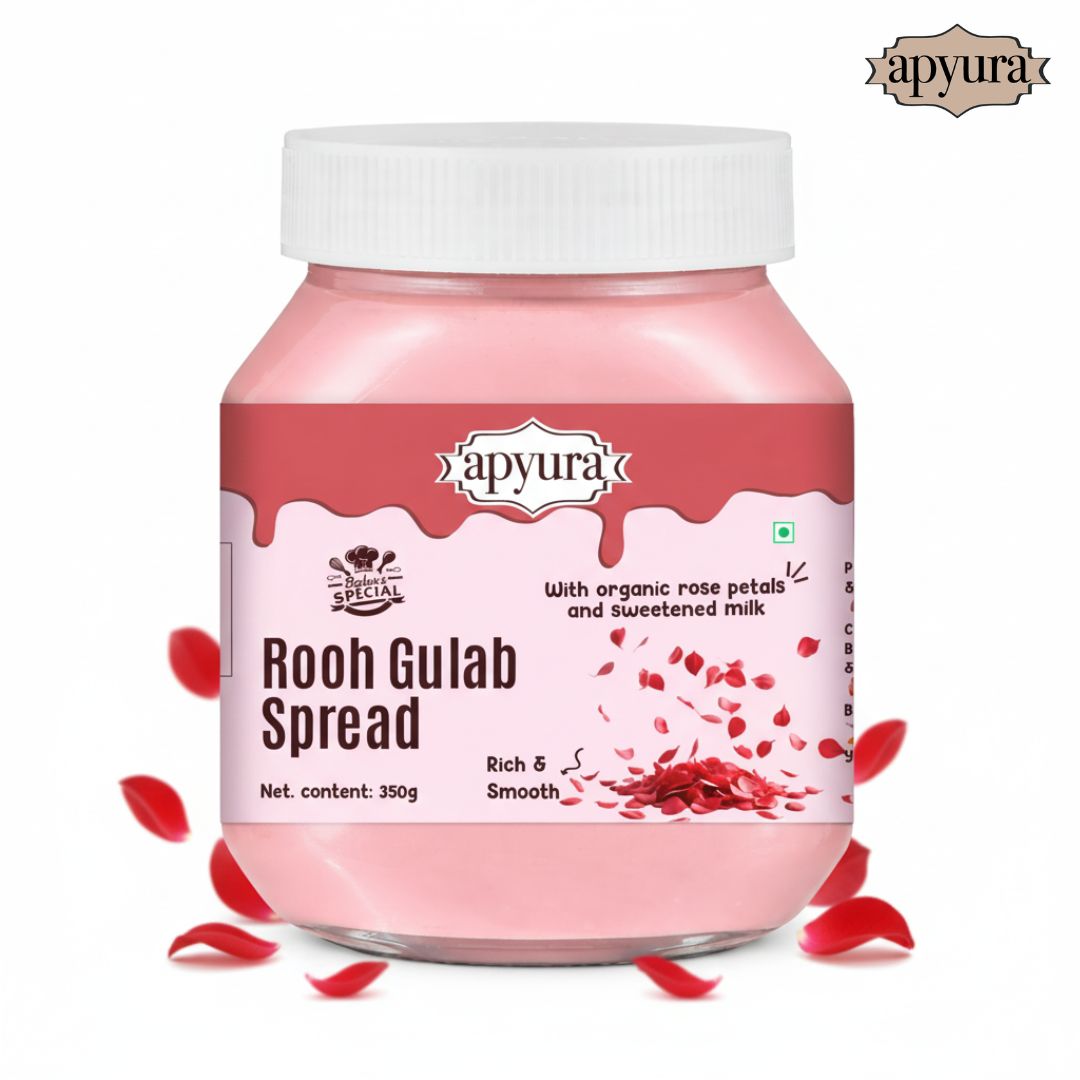 Apyura Rooh Gulab Spread & Filling –| Refreshing Rose Flavour for Desserts, Mithai & Beverages