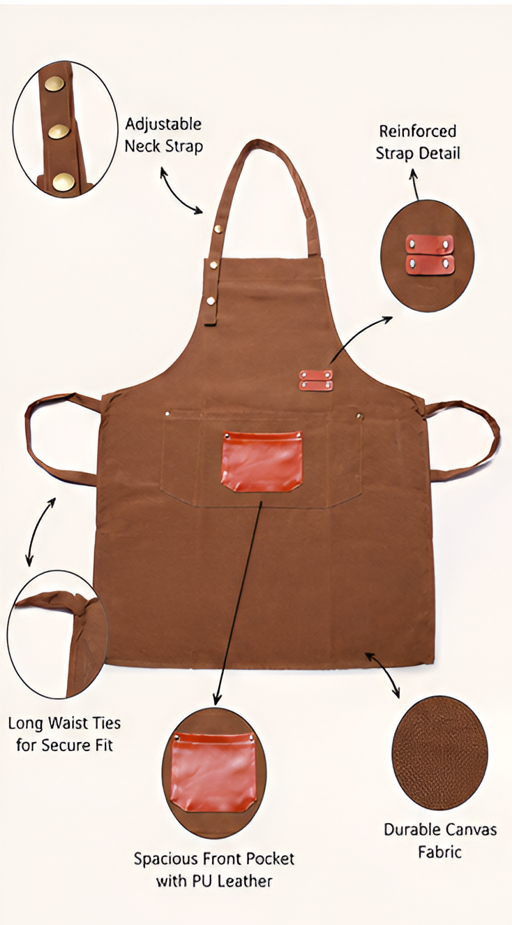 Brown Kitchen Apron | Baking Cart