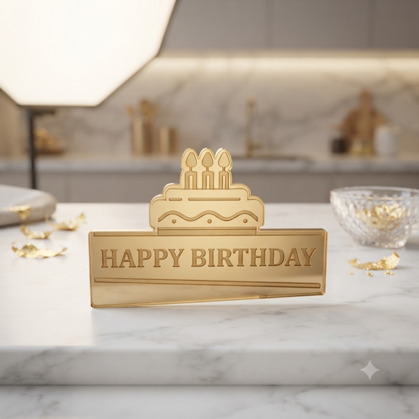 Birthday Cake Icon Acrylic Cake Topper