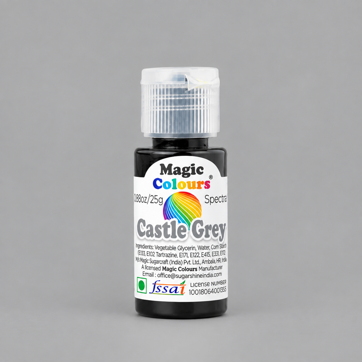Magic Colours Spectral Gel Food Colour – Castle Grey, 25g | Highly Concentrated Edible Gel Colour for Cakes, Fondant, Buttercream & Icing