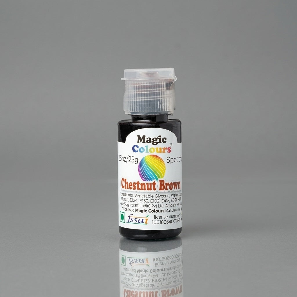 Magic Colours Spectral Gel Food Colour – Chestnut Brown, 25g | Highly Concentrated Edible Gel Colour for Cakes, Fondant, Buttercream & Icing