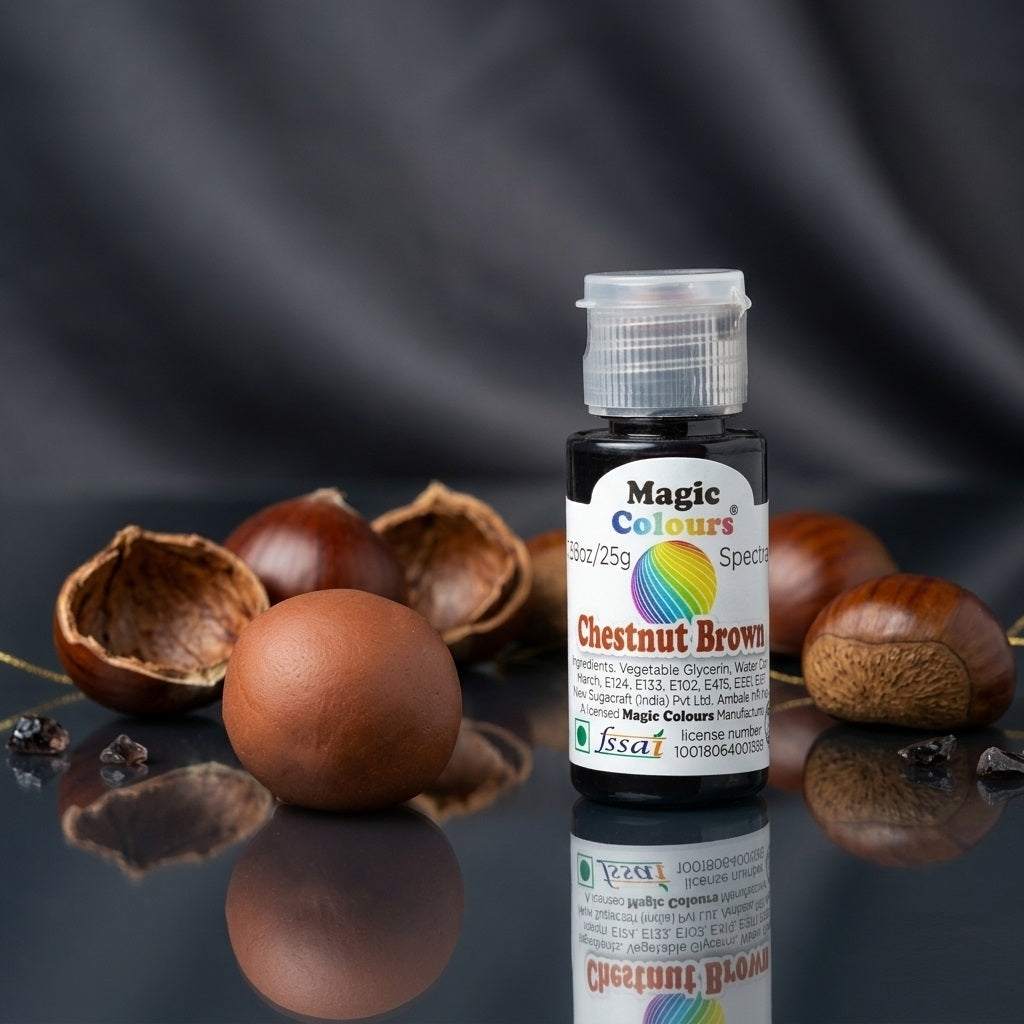 Magic Colours Spectral Gel Food Colour – Chestnut Brown, 25g | Highly Concentrated Edible Gel Colour for Cakes, Fondant, Buttercream & Icing