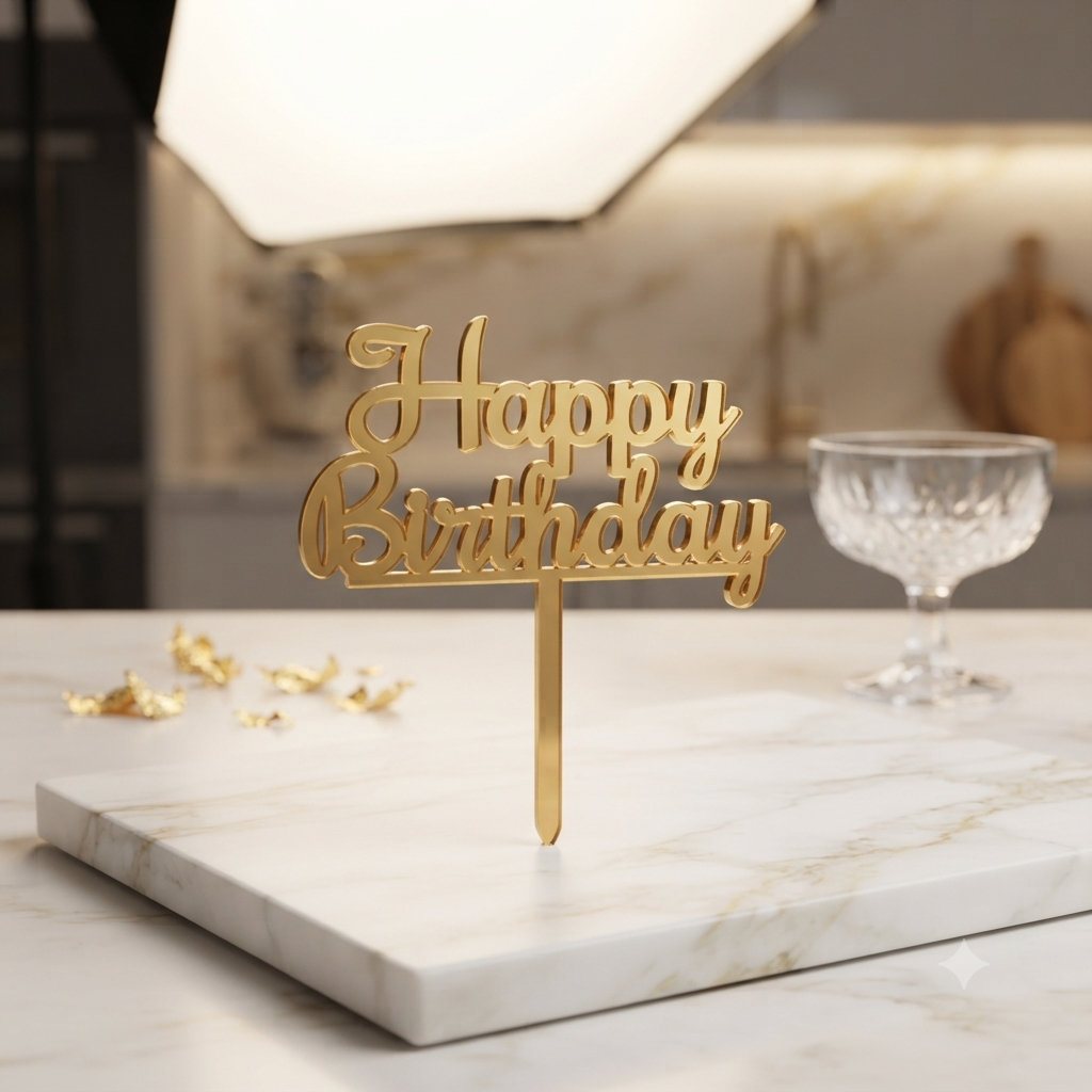 Classic Script Acrylic Cake Topper