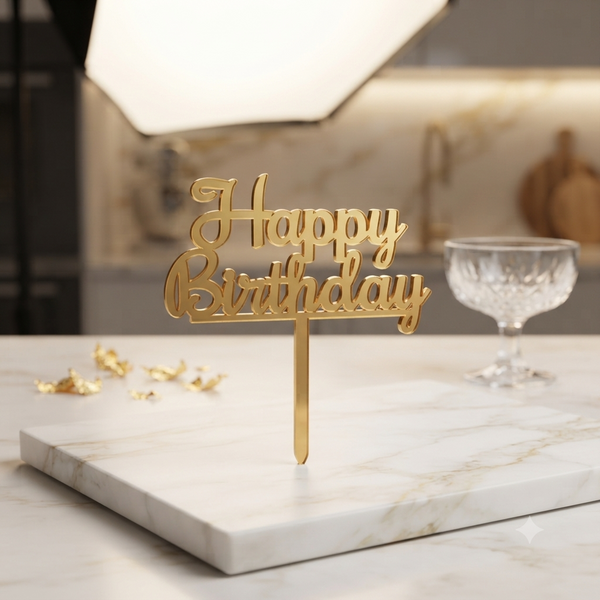 Classic Script Acrylic Cake Topper