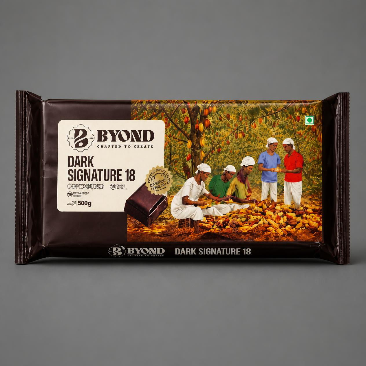 Byond Dark Signature 18 Compound Chocolate Slab 500g