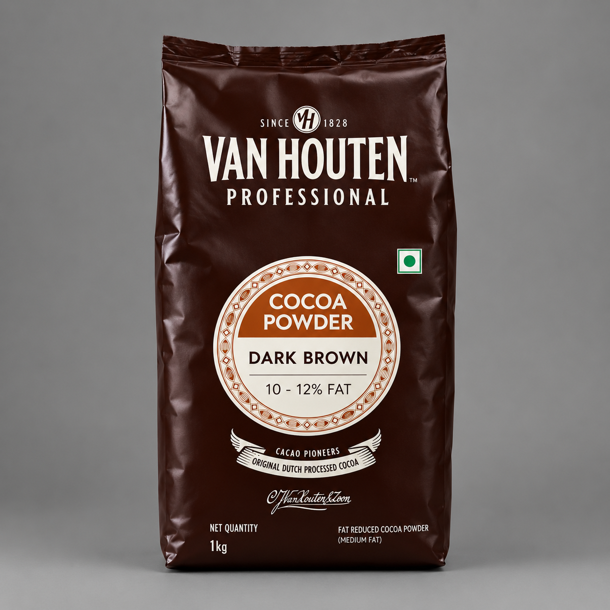 Van Houten Cocoa Powder- Dark Brown Original Dutch Processed - 10/12% Cocoa Butter 1kg