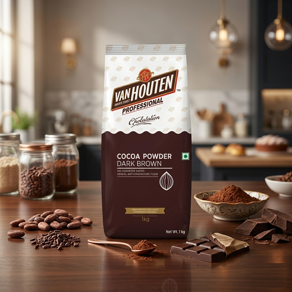 Van Houten Cocoa Powder- Dark Brown Original Dutch Processed - 10/12% Cocoa Butter 1kg
